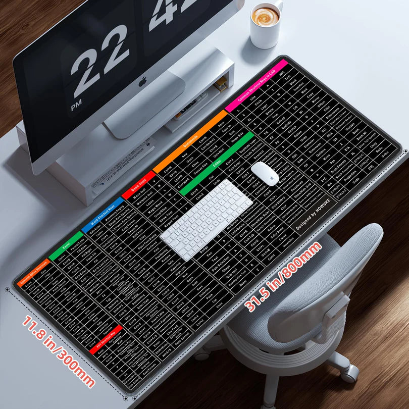200+ Shortcut Key Pro Laptop/Computer Mouse Pad