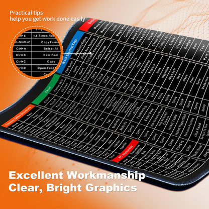 200+ Shortcut Key Pro Laptop/Computer Mouse Pad
