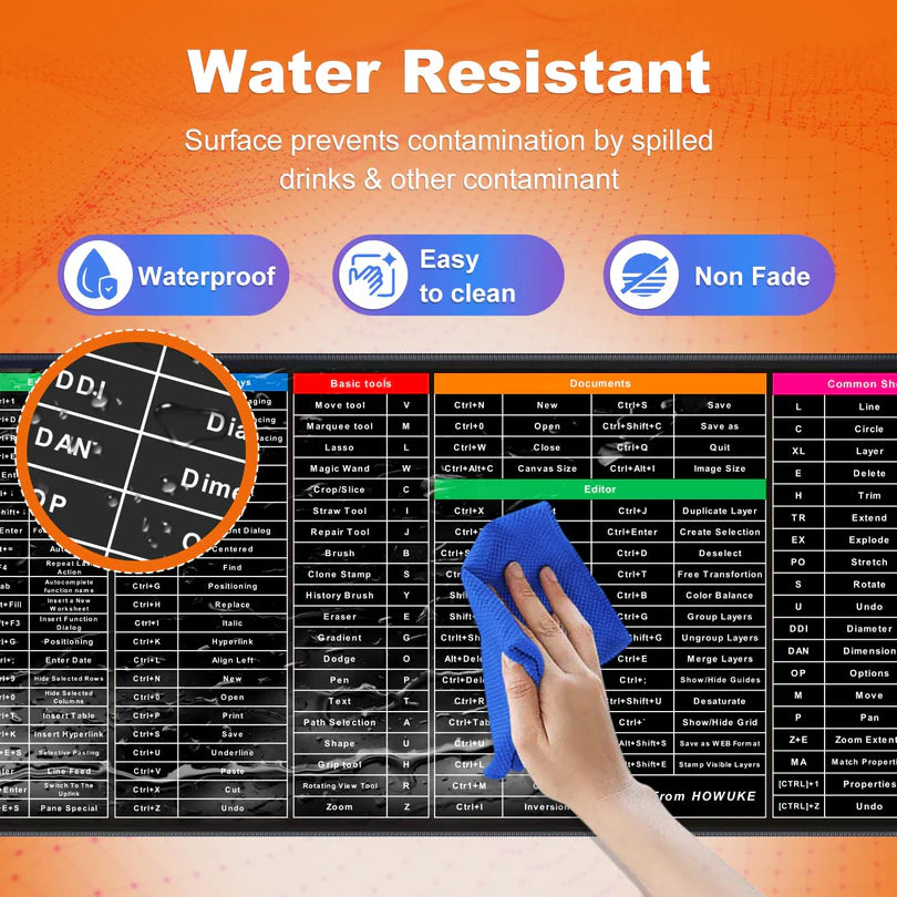 200+ Shortcut Key Pro Laptop/Computer Mouse Pad